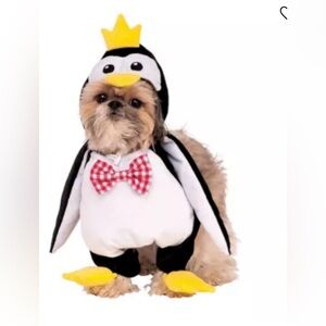 Rubie's Penguin Dog Outfit with Red Checkered Bow Tie